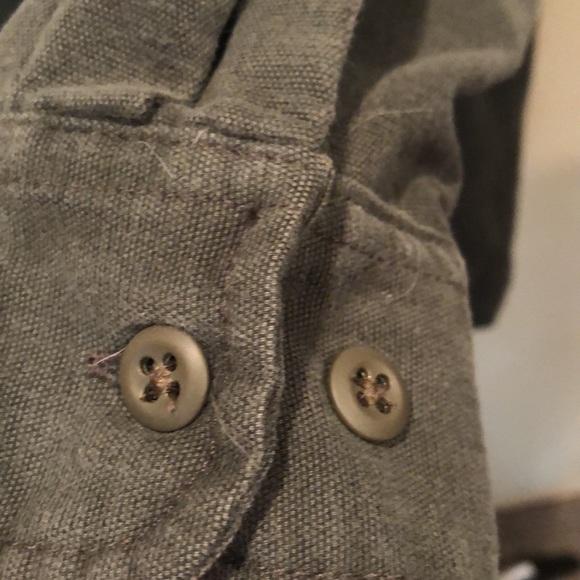 GAP Men’s army green winter weight 100% cotton shirt/shacket. Size XL - Picture 3 of 6